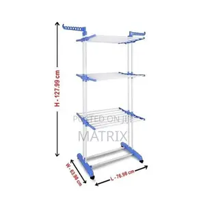 Foldable 3 Layer Clothes Hanger Dryer Stand Rack Indoor Outdoor And