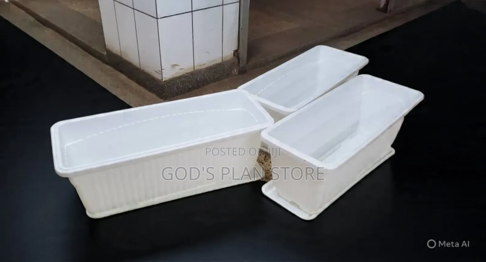 Basic Rectangular Plastic Flower Pots Biggest