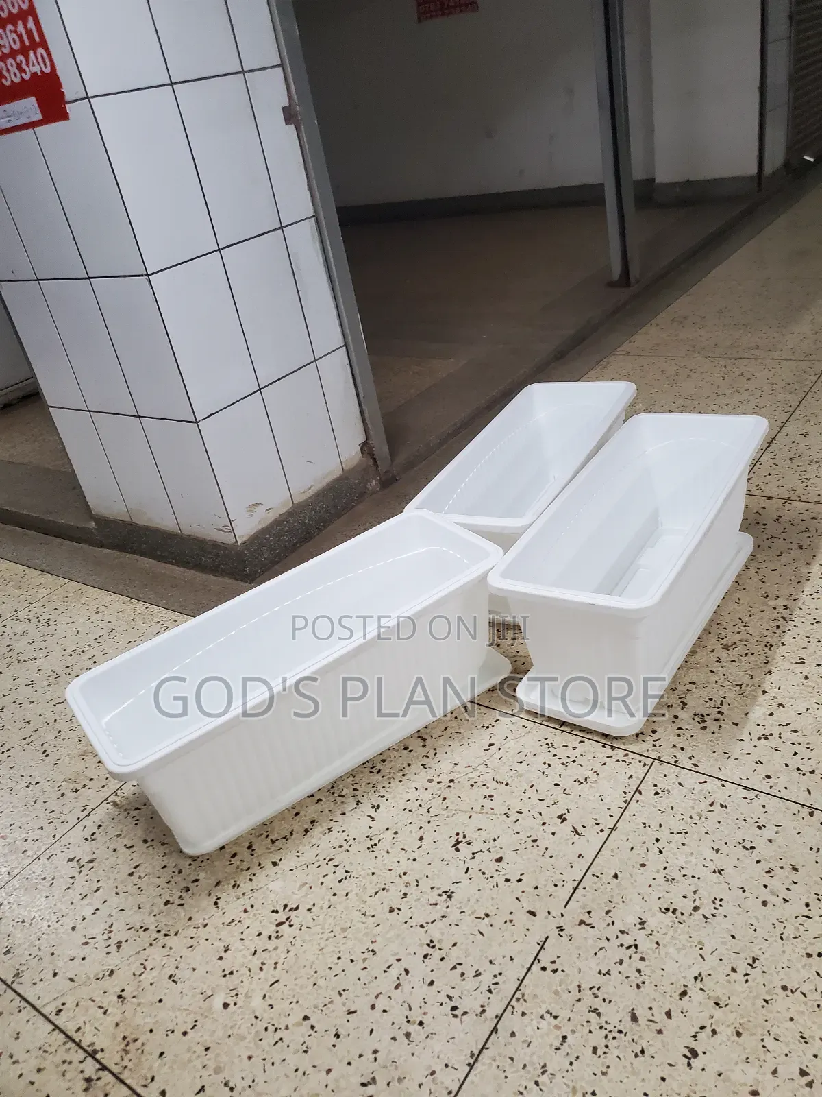 Basic Rectangular Plastic Flower Pots Biggest