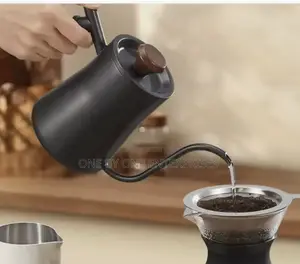 Steel Wooden Handle Coffee Pot Swan Neck Kettle Coffee Maker.