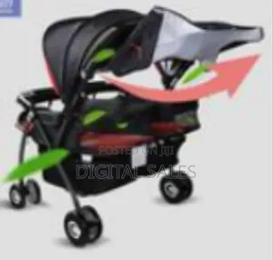 Twin Baby Stroller Can Sit and Lie Baby Carriage Four Wheel Highland