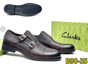 Men’S Super Classic Dark Tan Clarks Double Monk Strap Oxford Shoes