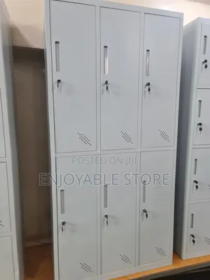 6 Lockers Cabinet Metallic