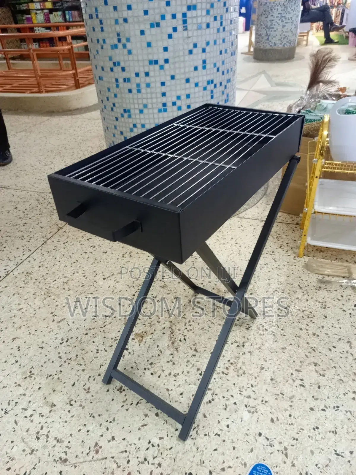 Portable, Foldable Charcoal Barbecue Grill.