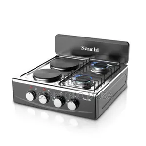 Saachi Nl-Gas-5257 4 Burner Gas Stove With Hot Plate -