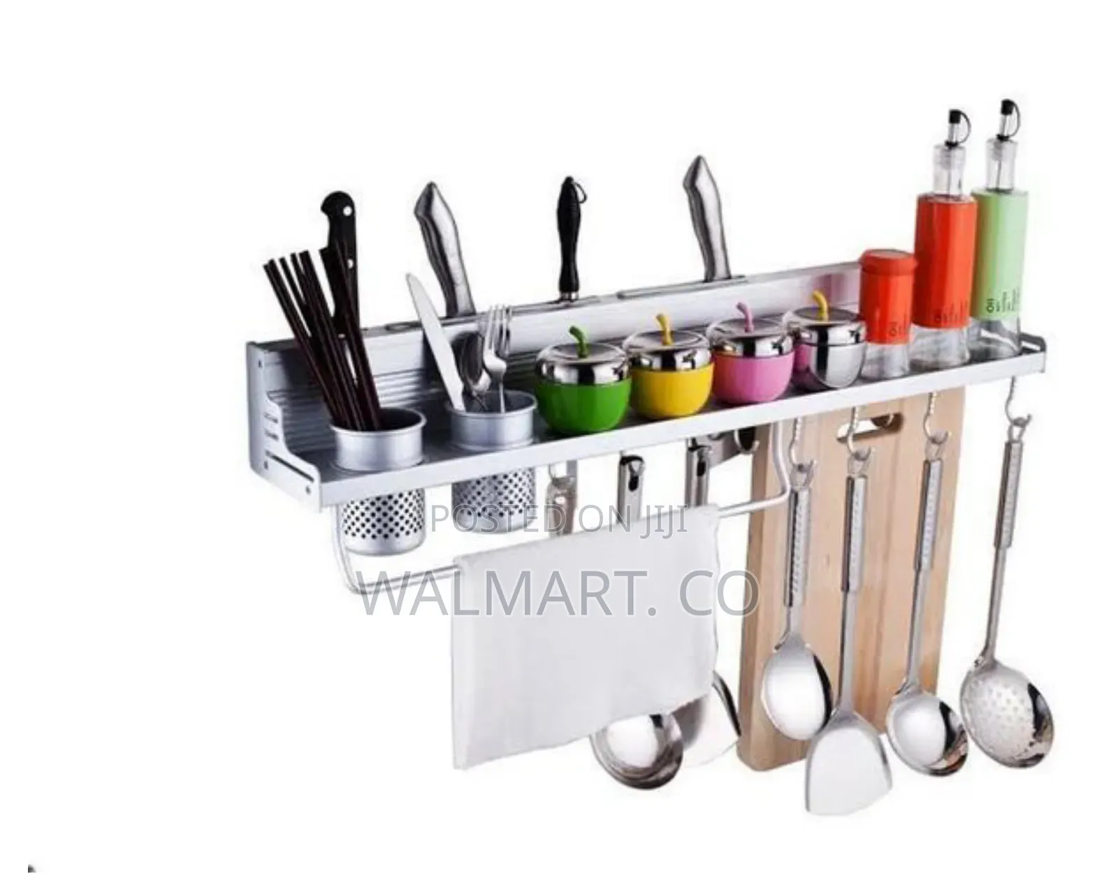Wall Mounted Kitchen Bathroom Towel Rack Basket Shelf Organizer