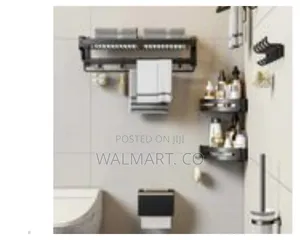 Wall Mounted Kitchen Bathroom Towel Rack Basket Shelf Organizer