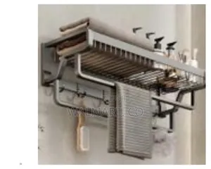 Wall Mounted Kitchen Bathroom Towel Rack Basket Shelf Organizer