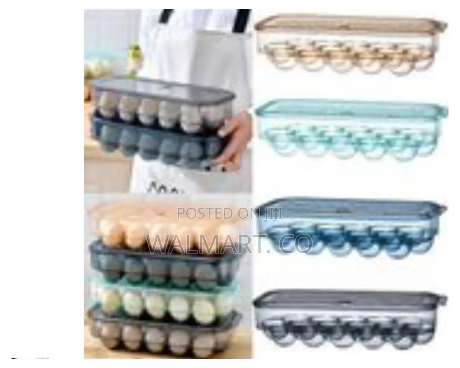 16 Egg Tray Holder for Refrigerator Stackable Organizer Bin