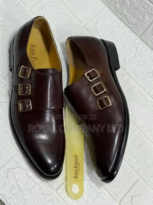 Double Strap Monk Leather Shoes