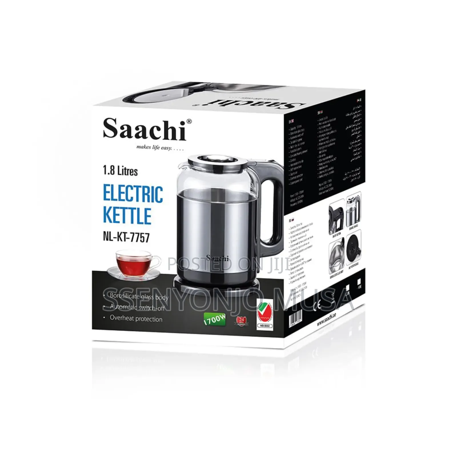 Saachi 1.8l Electric Kettle With Automatic Shut-Off