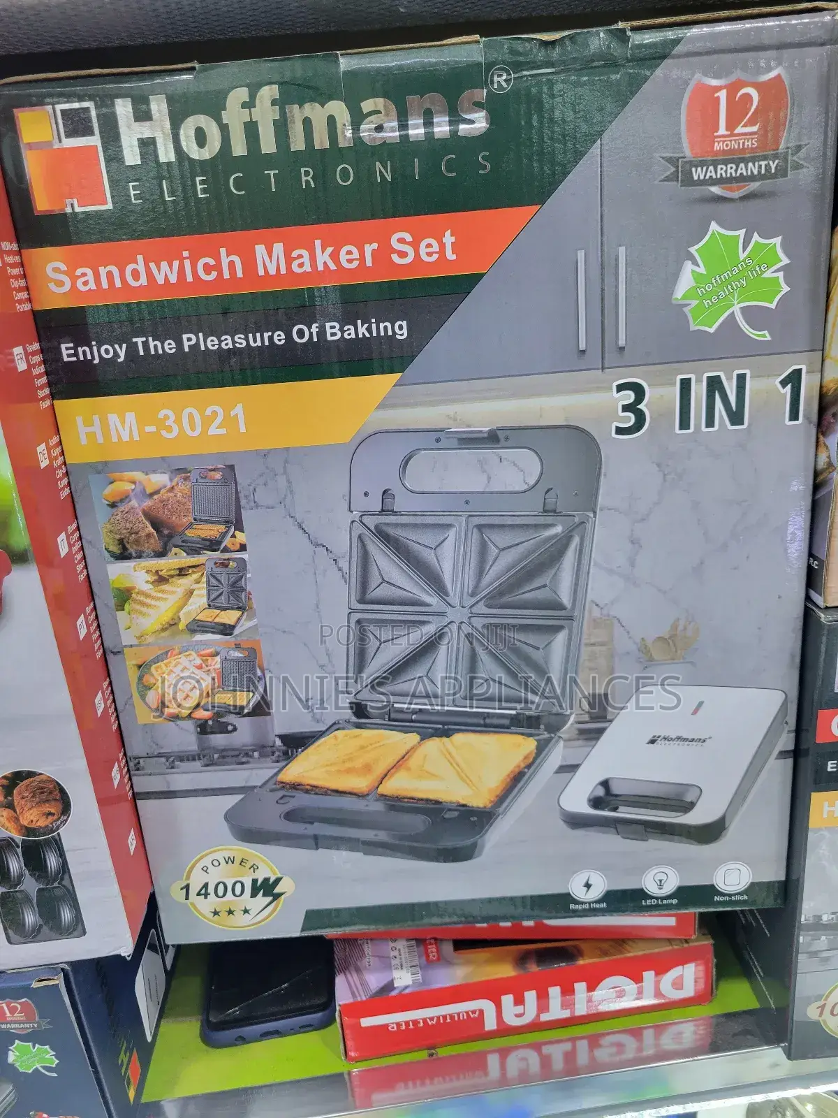 3in1 Hoffman Electric Sandwich Maker Machine