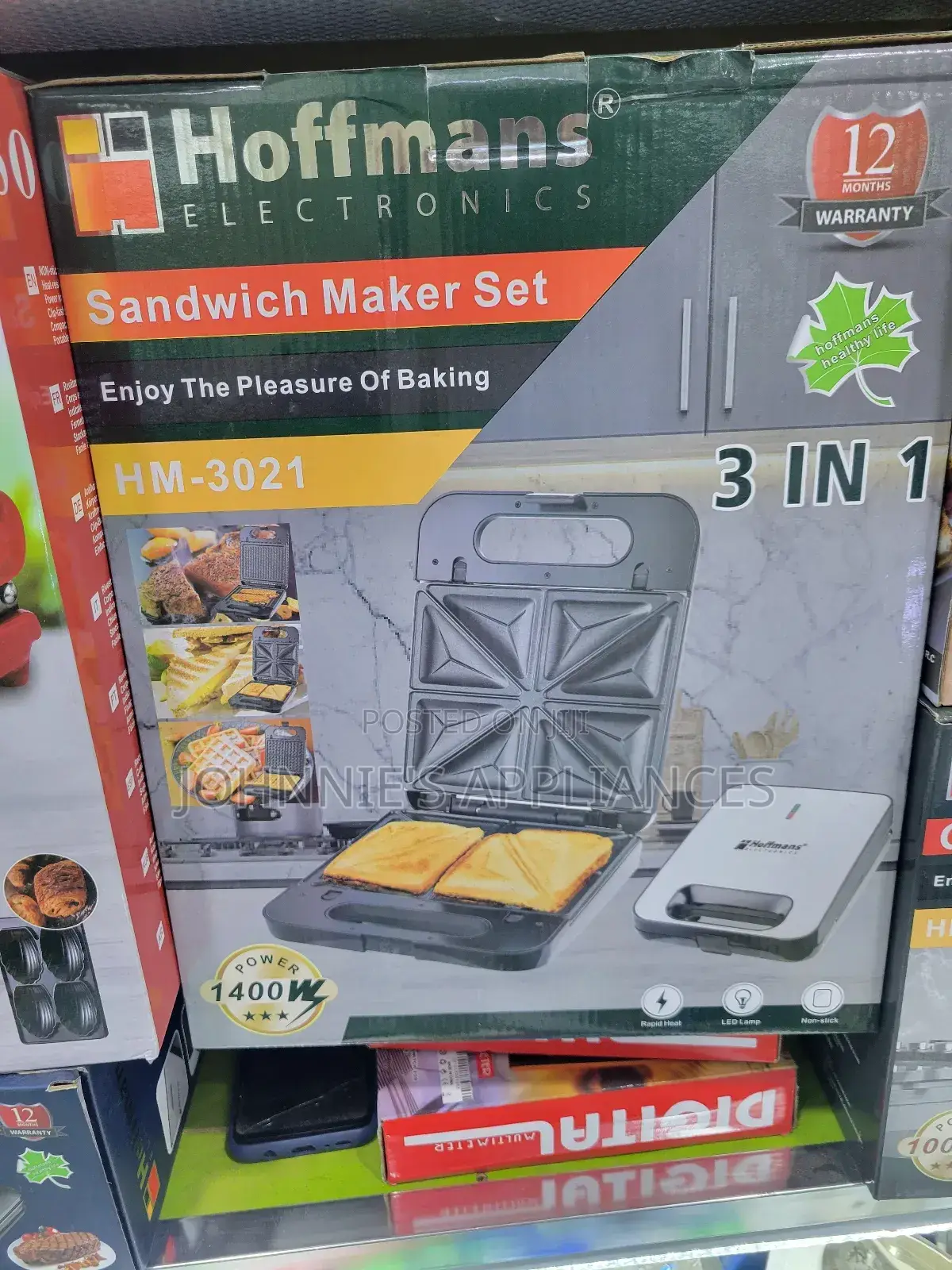 3in1 Hoffman Electric Sandwich Maker Machine
