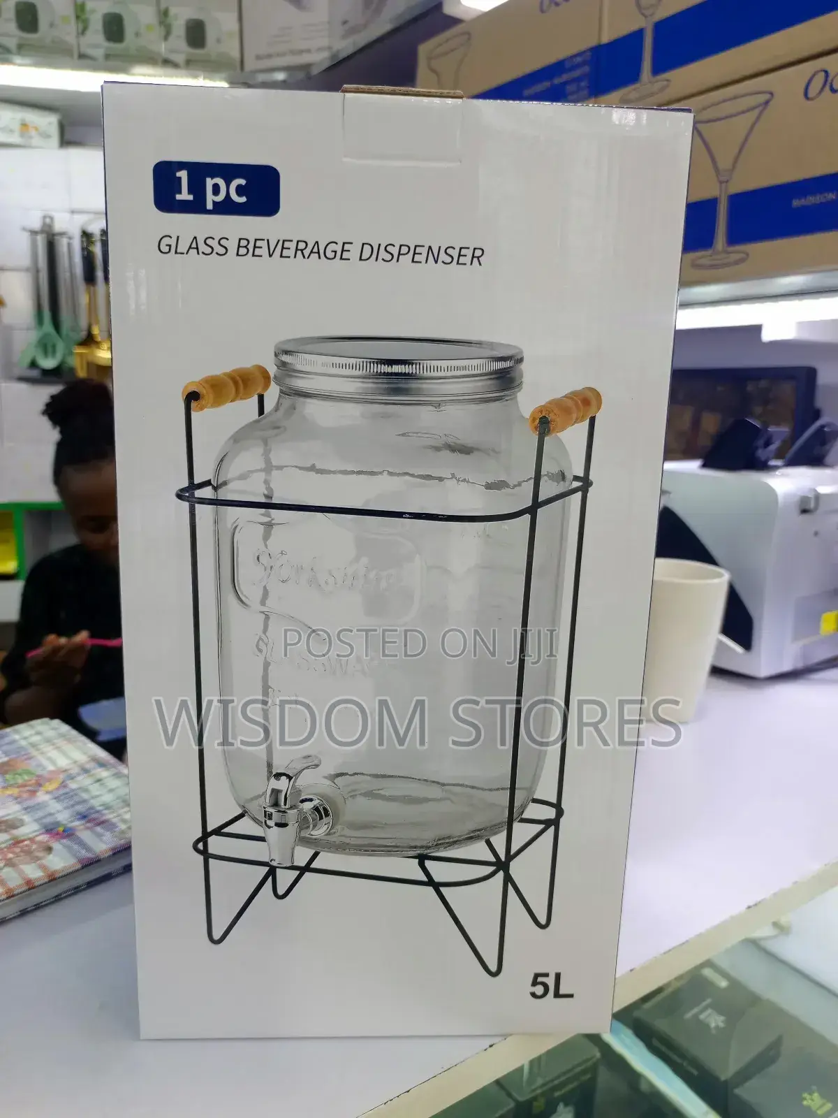 5l Glass Beverage Dispenser.
