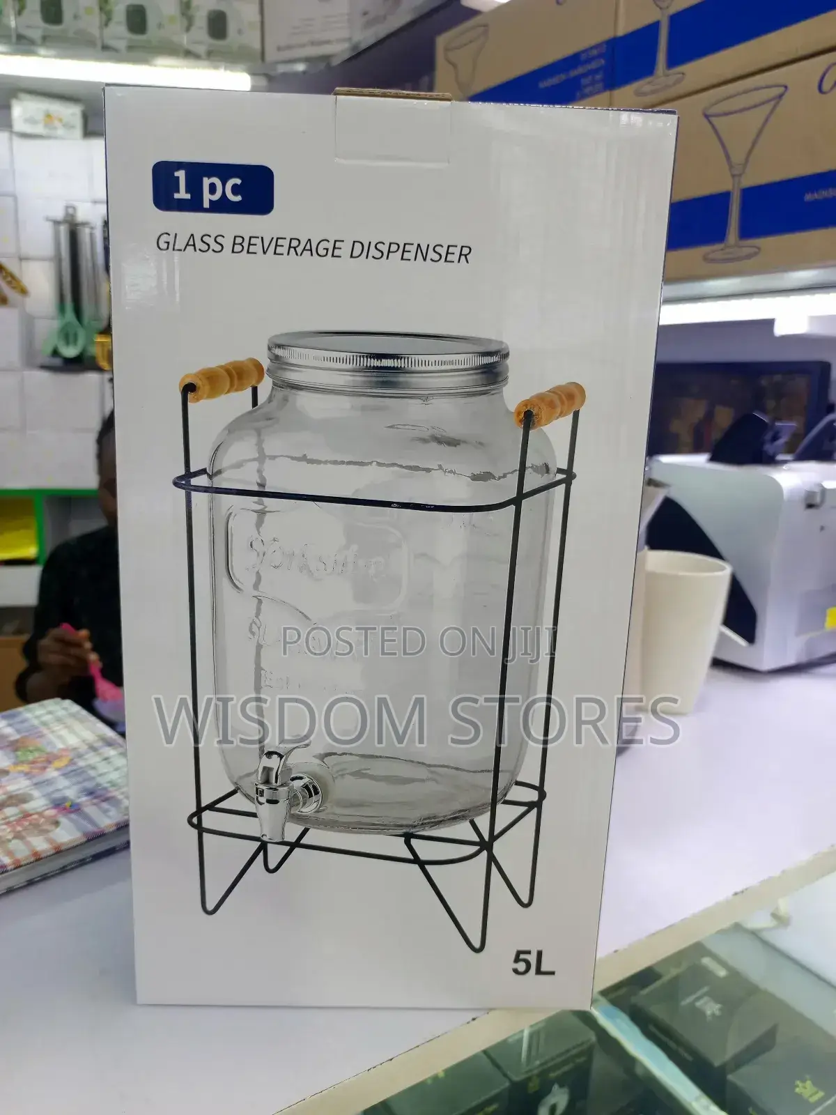 5l Glass Beverage Dispenser.