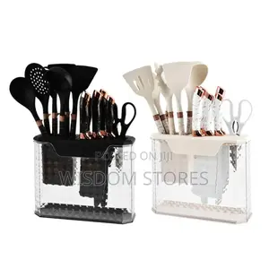 Non-Stick Chef Kitchen Cooking Utensils Set of 12pcs With Knife Holder