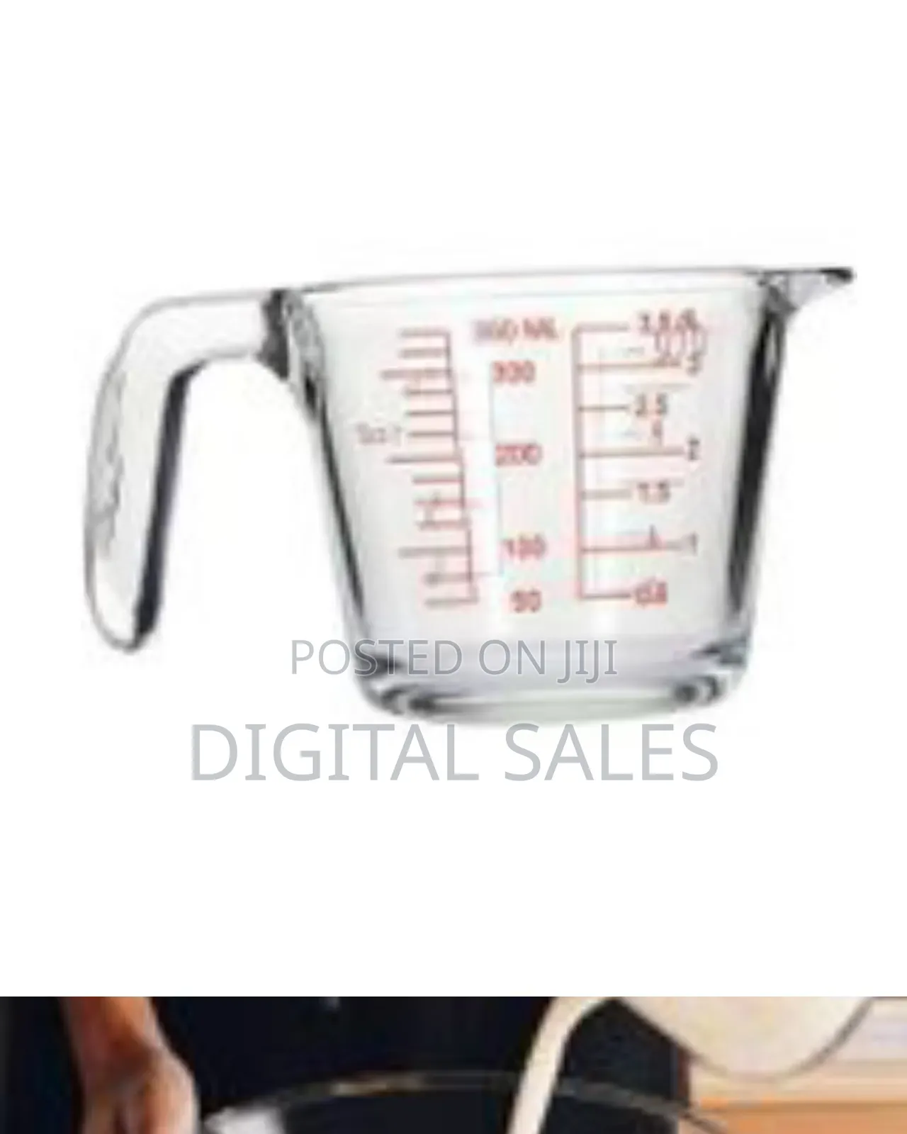 350ml Glass Measuring Cup, 1 1/3-Cup Tempered Glass Liquid Measurin