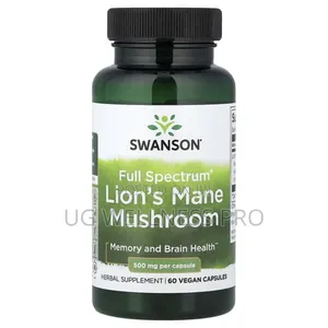 Swanson, Lion's Mane Mushroom, 500 Mg, 60 Vegan Capsules