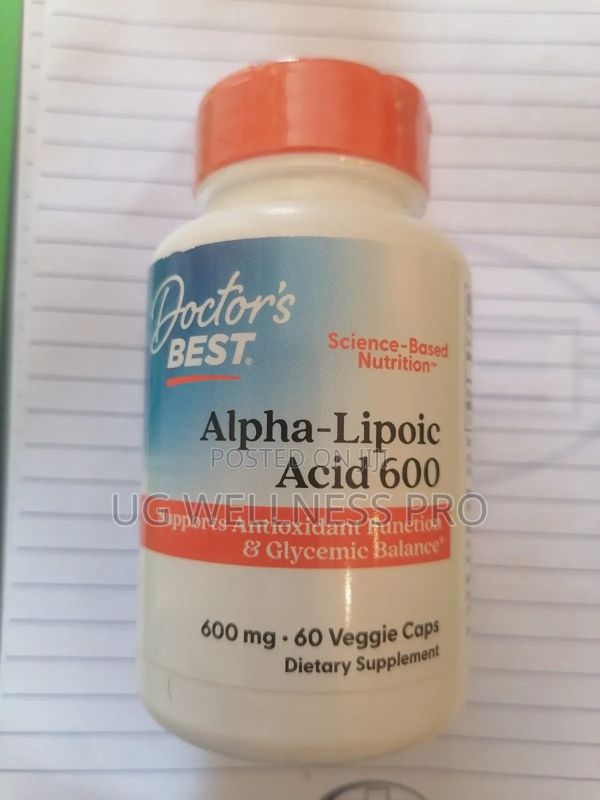 Doctor's Best, Alpha-Lipoic Acid 600, 600 Mg, 60 Veggie Caps