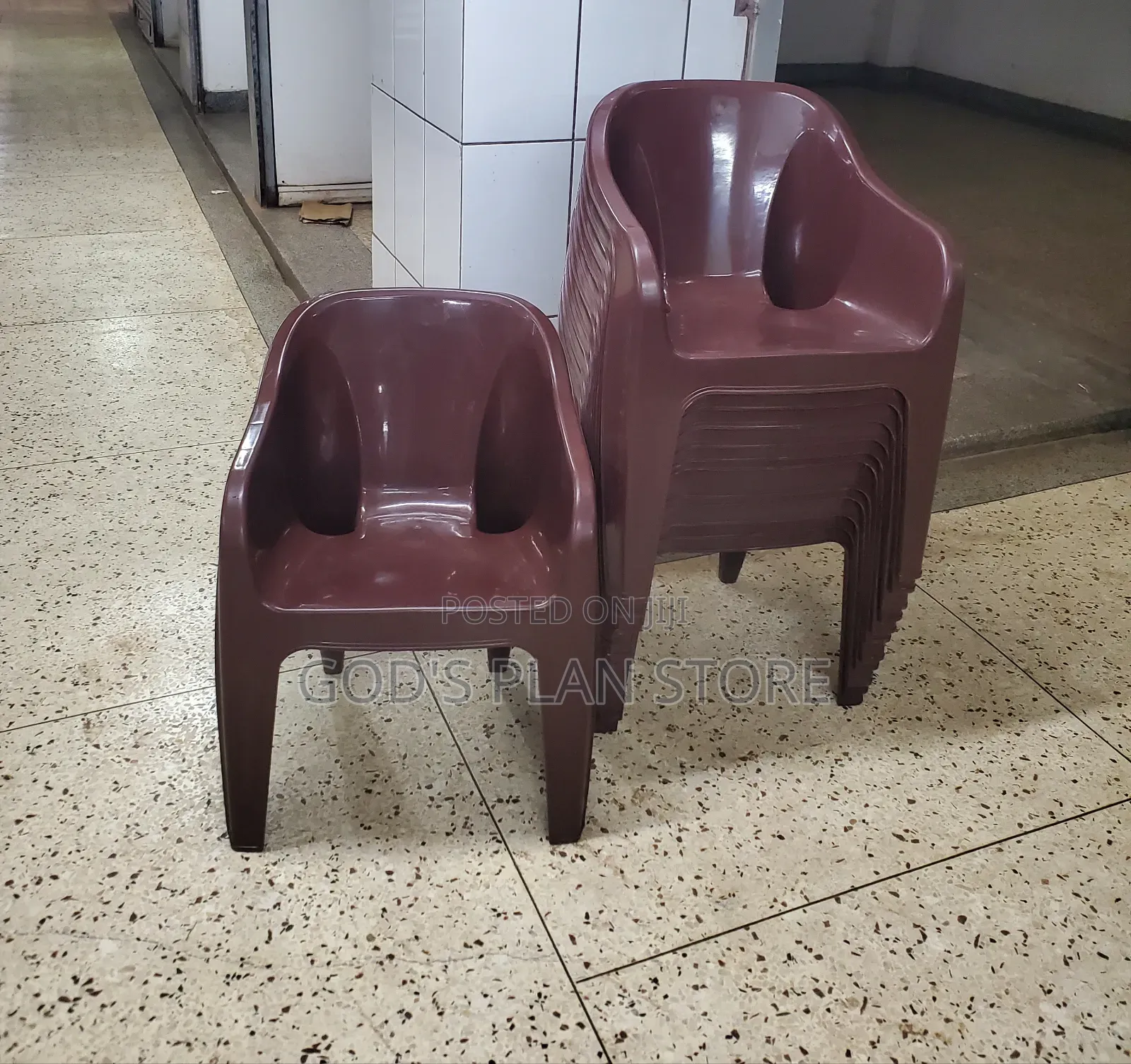 Generic Coffee Brown Plastic Chairs Plastic Chairs