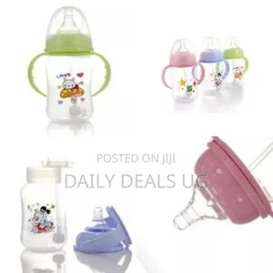 240ml Milk Glass Baby Feeding Bottle - Multi-Colours