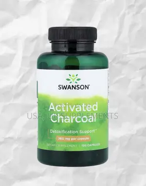 Swanson 260mg Activated Charcoal (Detoxification Support) 120capsules