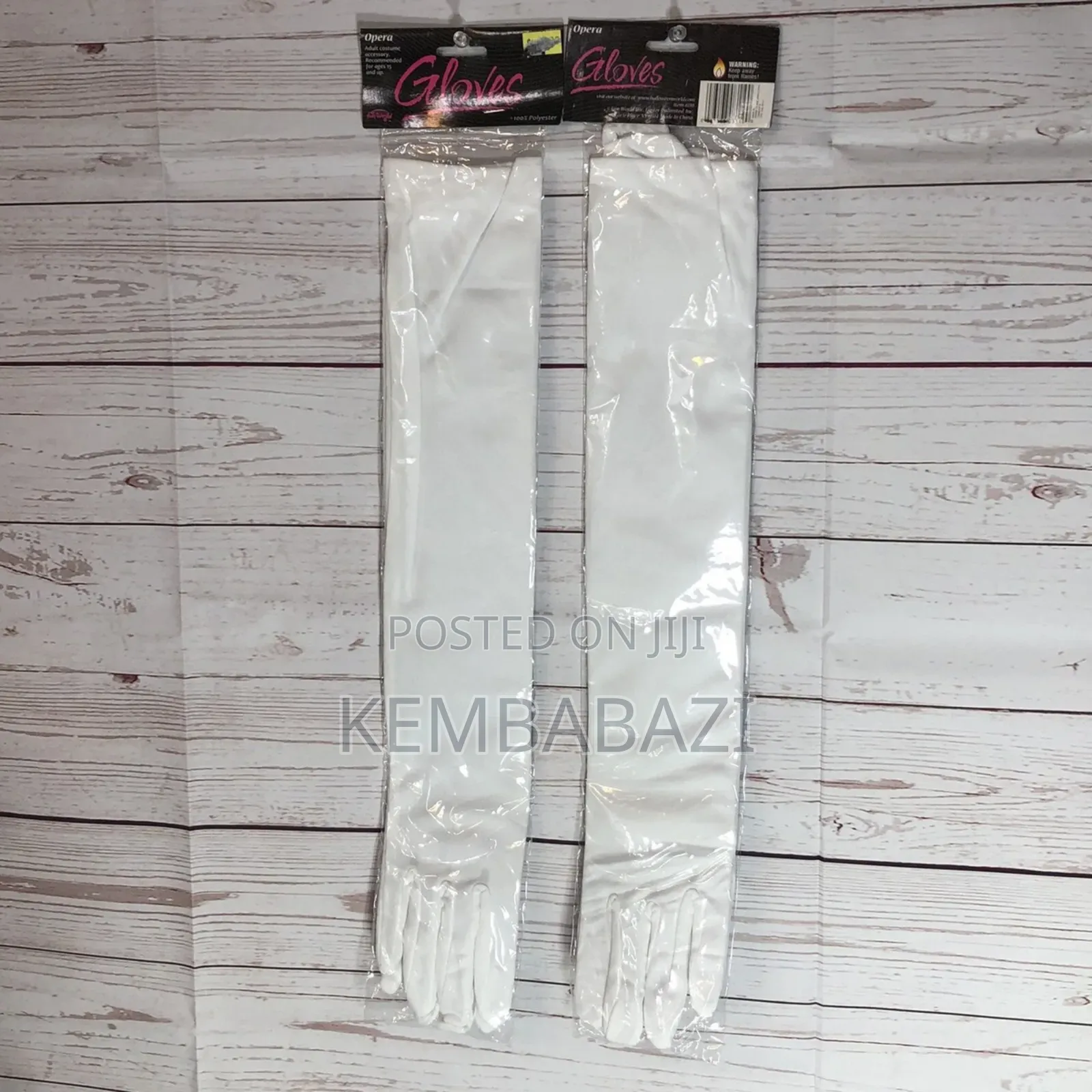 White Long Satin Bridal Gloves