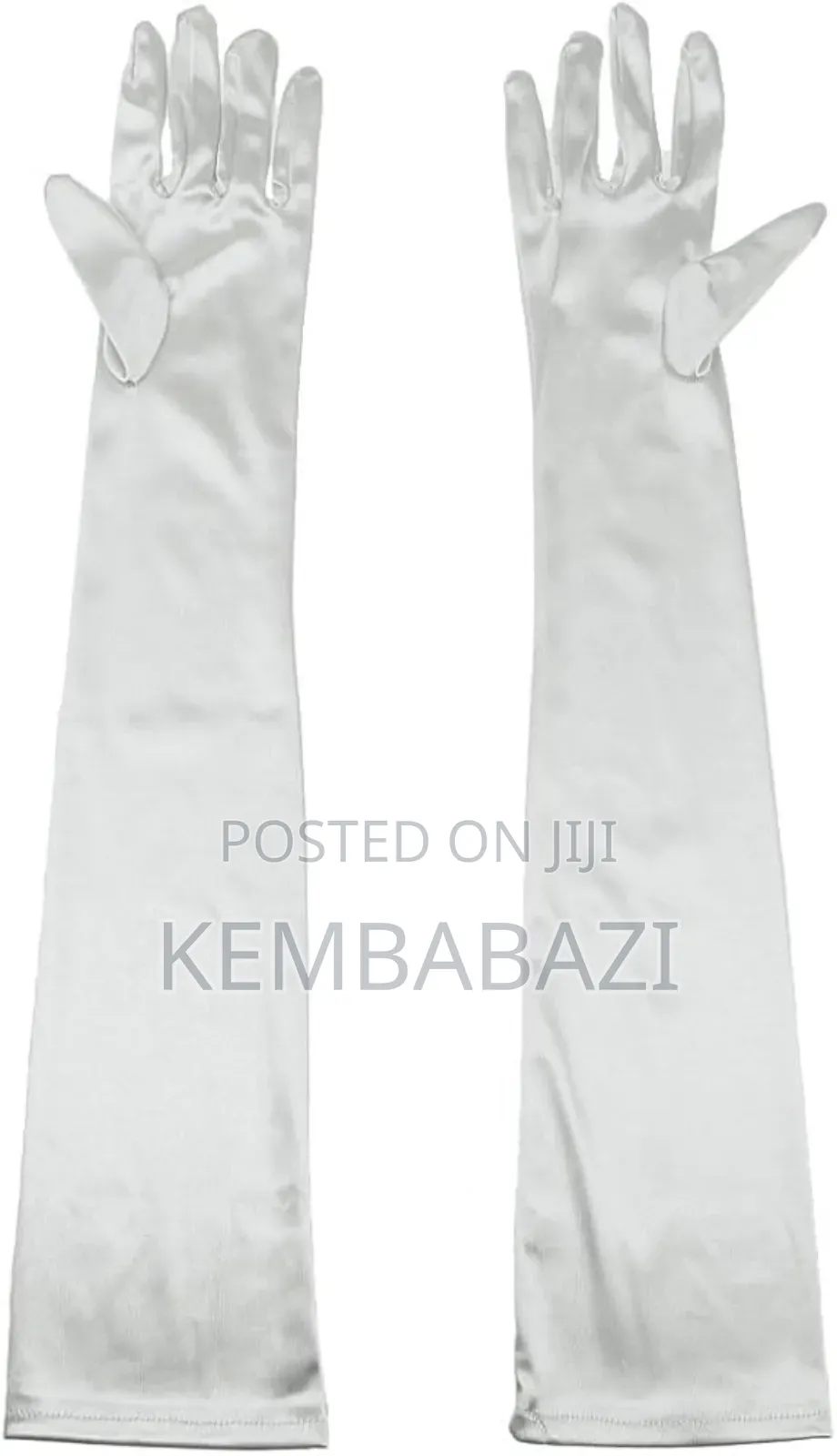 White Long Satin Bridal Gloves