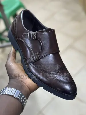 Men’S Classic Dark Tan Double Monkstrap Oxfords