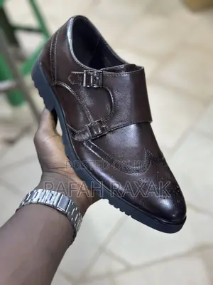 Men’S Classic Dark Tan Double Monkstrap Oxfords