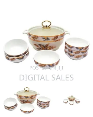 7 Piece Ceramic Palm Design Fruit,Salad Soup Rice Dessert Bowls