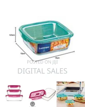 Luminarc Square Borosilicate Glass Food Storage Containers With Lids,