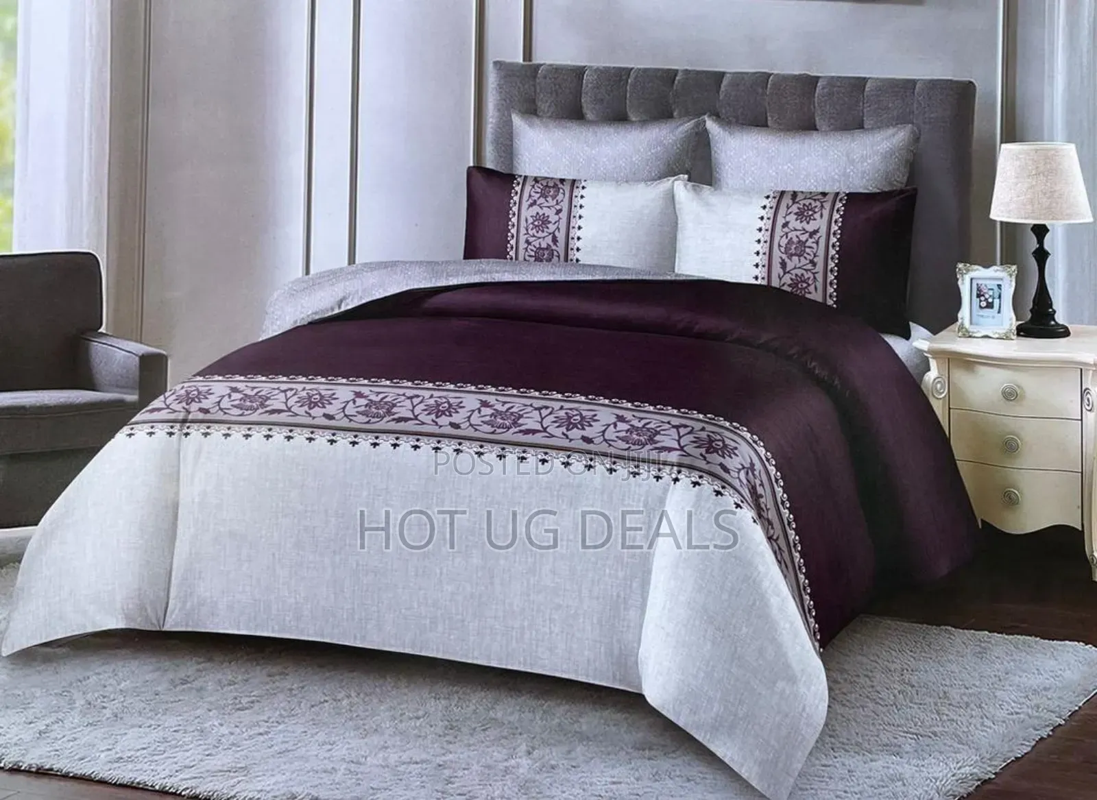 6x6 Bedcover With One Bedsheet And Two Pillow Covers - Multicolored
