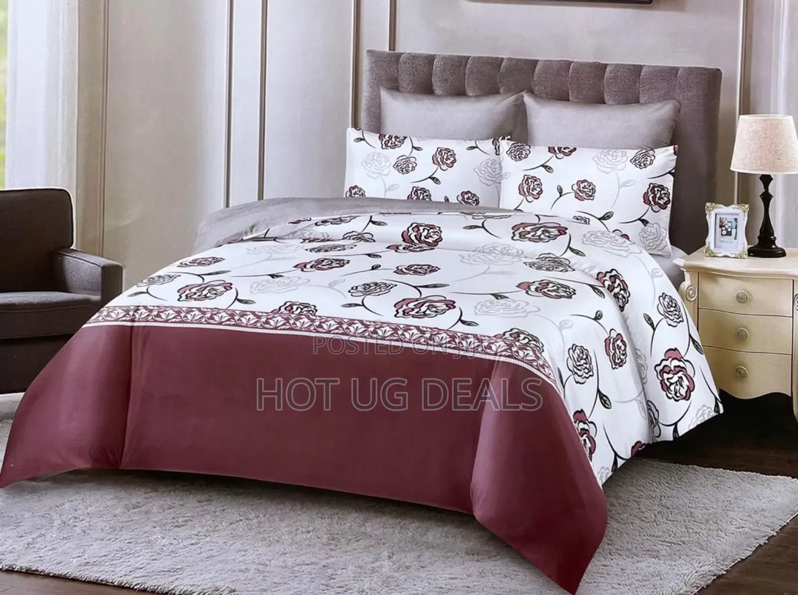 6x6 Bedcover With One Bedsheet And Two Pillow Covers - Multicolored