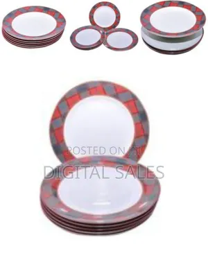 Checked Dinner Plates, 6pcs
