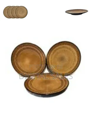6-Piece Dotted Stoneware Dinner Plates Set, Service for 6