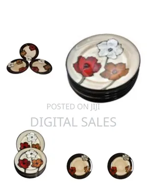 6 Piece Multi Flower Food Ceramic Dinner Plates Microwave, Oven