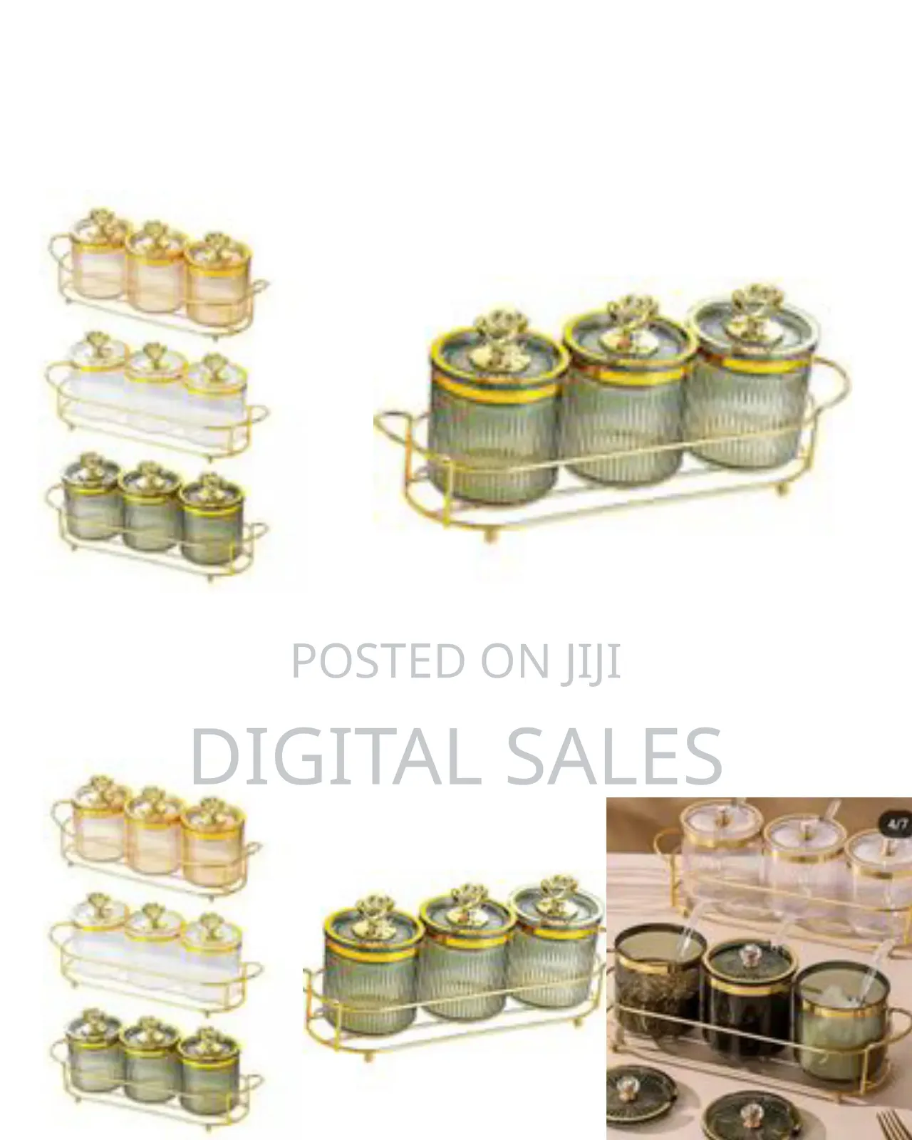 3 Piece Plastic Sugar Bowl Coffee Tea Canister Snack Storage