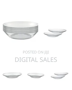 Clear Glass Round Soup Plates, 6pcs