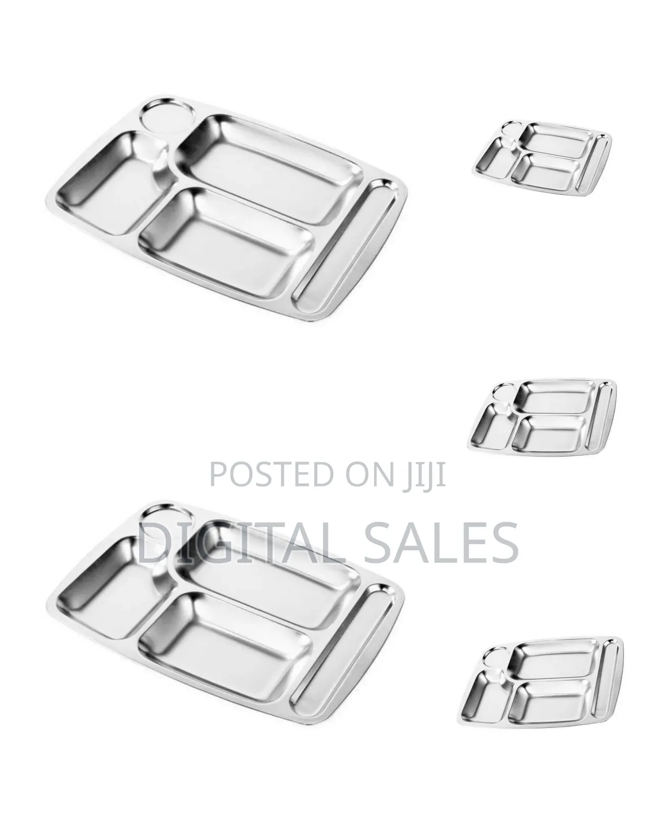 Stainless Steel Rectangle 5 In1 Component Dinner Plate Tray for Lunch