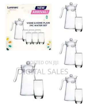 Luminarc Vigne Kone Plain 7pc Water Set Glasses and 1.3l Juice