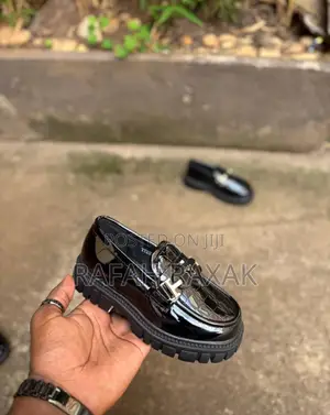 Original Black Shinny Gucci Kid’S Loafers