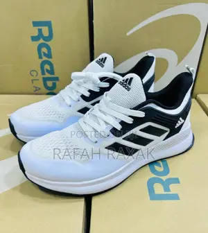 Men’S White/Black Adidas Boost Running Sneakers