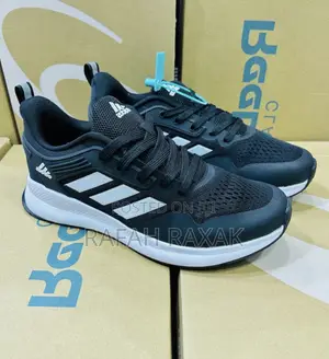 Men’S Black/White Adidas Bounce Running Sneakers
