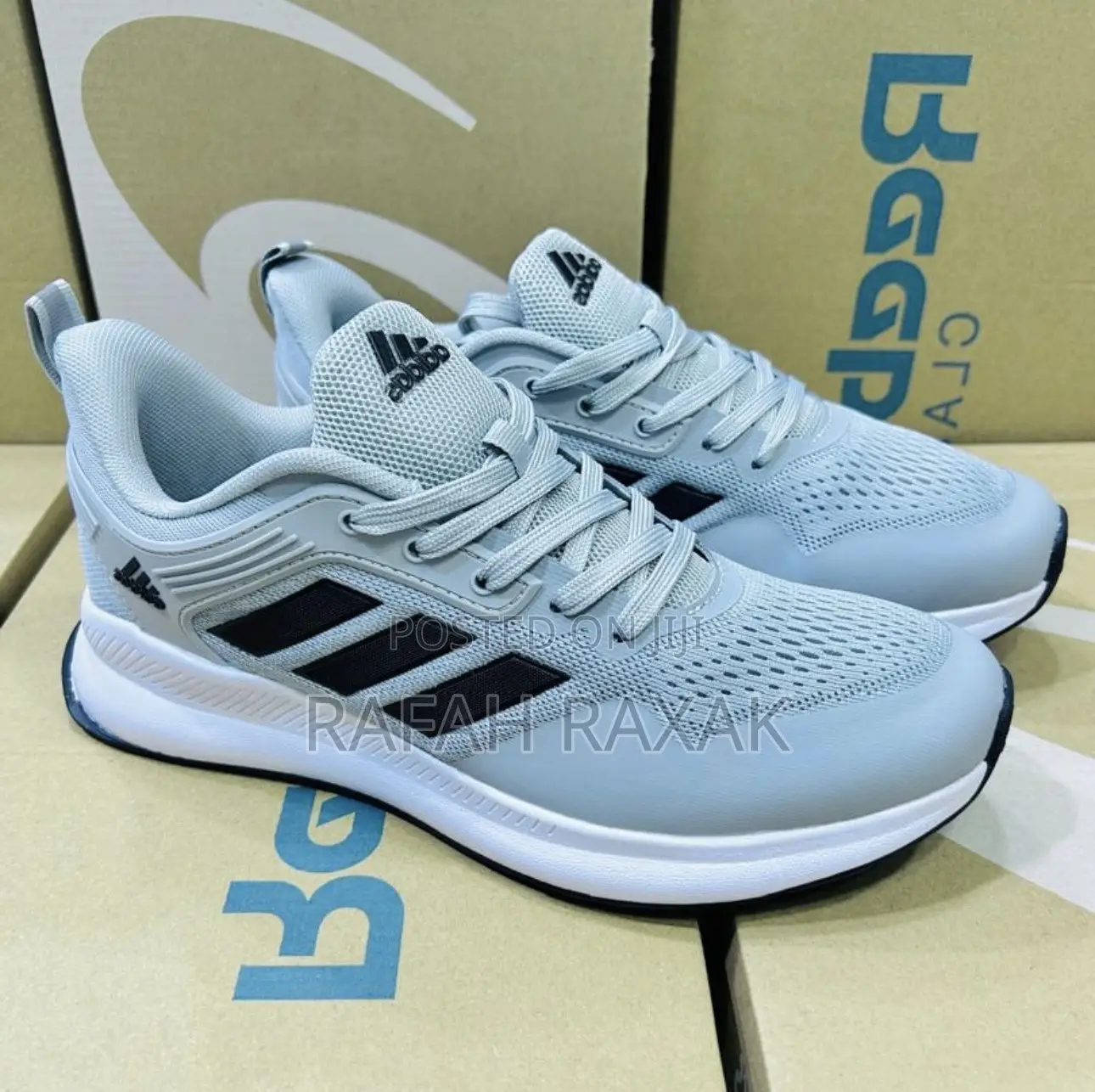 Men’S Grey/White Adidas Bounce Running Shoes