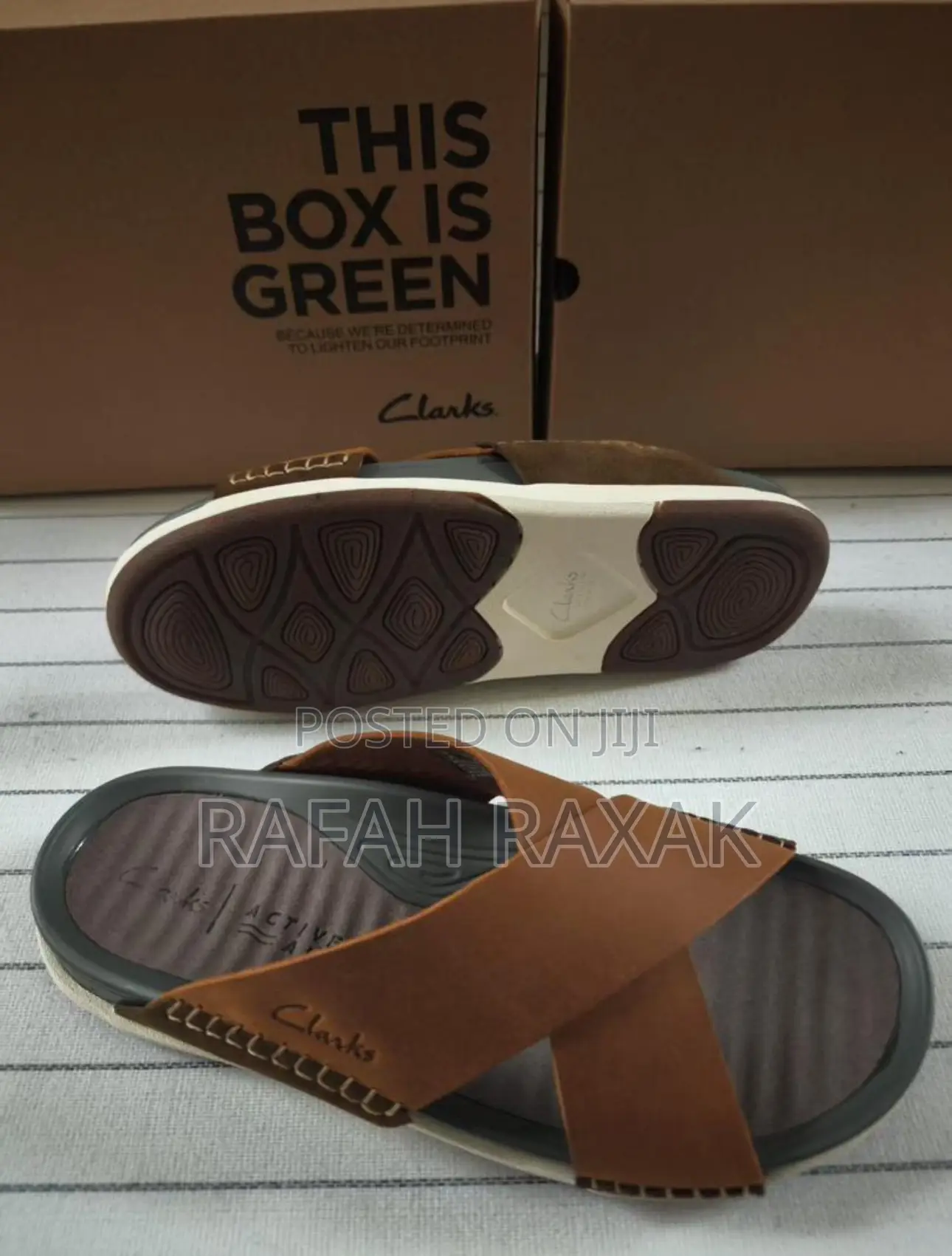 Original Clarks Brown Leather Cross Sandals