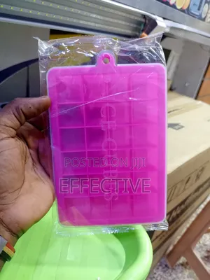 Pink Silicone Ice Cube Tray.