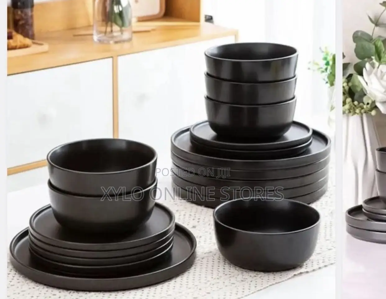 16piece Dinnerware Set Black(Bowls,Side Plates E.T.C