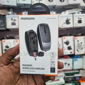 Porodo Mini Wireless Mouse With Card Reader