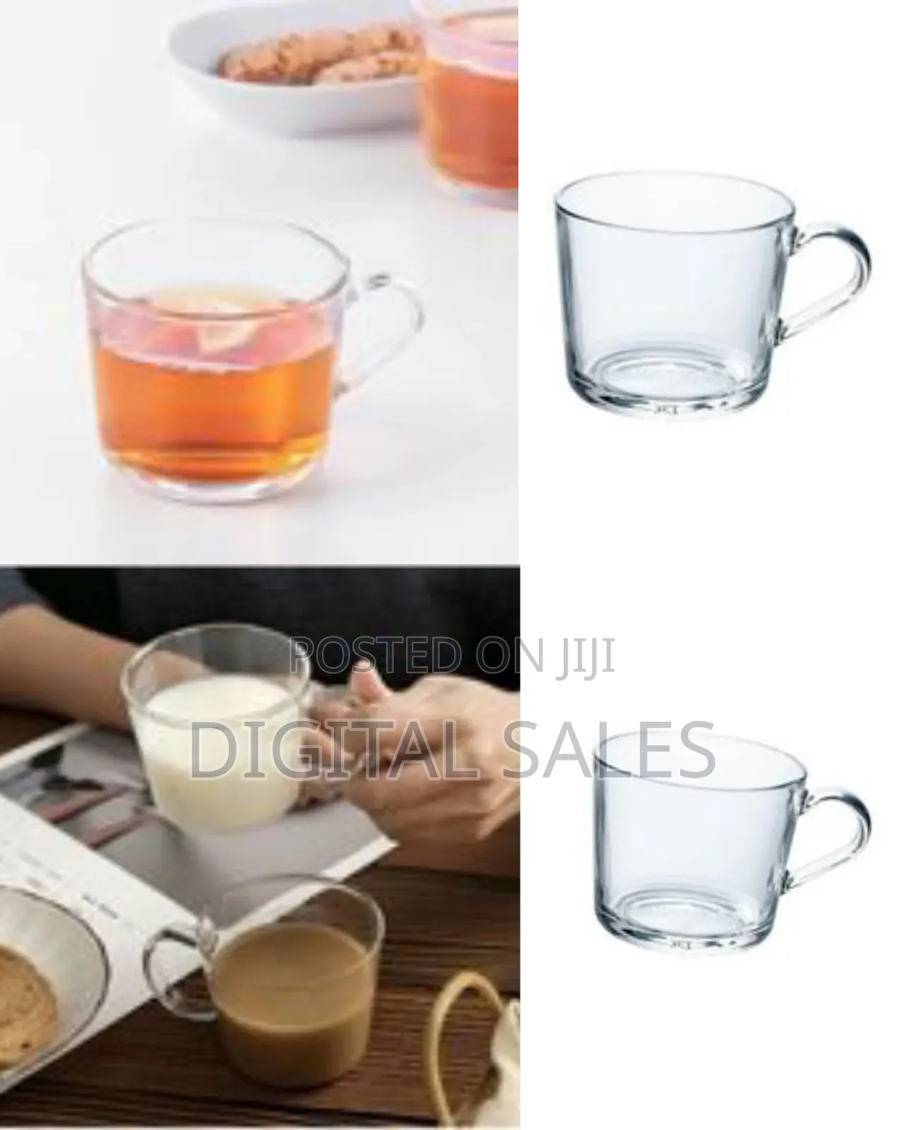 6 PCS of Plain Coffee Tea Glass Cups